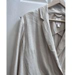 LC Lauren Conrad Tan Linen Blend Notch Lapel Pocket Double Breasted Blazer Large Photo 7