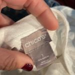 Chico's  linen T-shirt with a gold Lame’ pattern on the neck line Photo 4