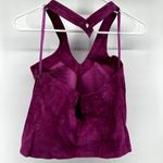 Siena Studio Genuine Leather Suede Top V Neck Halter Backless Y2K Magenta Pink 8 Photo 5