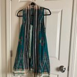 Teal Sleeveless women’s Striped Long Vest Green Size undefined Photo 1
