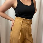 SheIn Camel Yellow High Rise Paper Bag Straight Leg Dress Pants Size Medium Photo 5