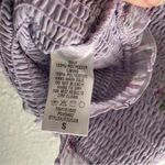 Storia Floral Puff Sleeve Smocked Crop Top NWT Small Purple pastel Photo 6