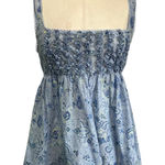 Victoria's Secret VTG Victoria’s Secret Country Babydoll Top Blue Paisley Cotton Cottagecore S Photo 0