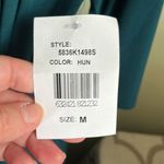 SuperFoxx Teal Faux Wrap pleated front stretch 3/4 sleeve jumpsuit Blue Size M Photo 7