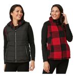 Free Country Cloud Lite Reversible Vest Women's Small S Black Red Plaid jacket Photo 1