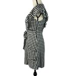 Lost + Wander  Small Day Trip Dress Gingham Plunging V-Neck Ruffled Pockets Lined Photo 6