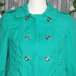 White House | Black Market Green Pea Coat Jacket Size 0 3/4 Sleeve Pockets Photo 5