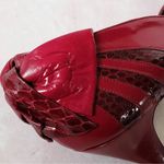 Stuart Weitzman  Mr. Seymour Burgundy Red Retro 90s Bow Croc High Heels Size 7 Photo 5