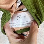 J. Crew Bikini Women Small Wide Rib Curved Waist Cheeky String Bottom with Rings Green Photo 4