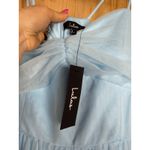 Lulus NWT  Endlessly Darling Light Blue Mesh Tiered Tie-Strap Maxi Dress Size S Photo 6