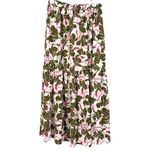 Parker  Soft White Floral Botanical Print Lined Green Pink Skirt Size NWT Size 4 Photo 1