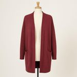 Madewell Womens Sweater Size XS Burgundy Knit Wool Alpaca Blend Open Front Cozy Photo 0