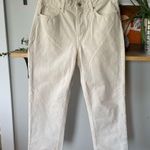 Old Navy Ivory Cream Denim Utility Loose Fit Relaxed Baggy Jeans Size 6 Photo 2