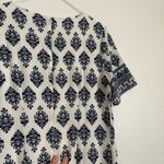 OVI Women’s  Venetian Boutique Dress Tunic Cream/Navy Print Size Medium Photo 6