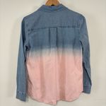 Tribal Jeans Blue and Pink Ombre Denim Shirt Size S Photo 5