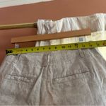 Madewell Pintucked Shorts in 100% Linen Oat Tan Beige High Rise NWT Size 6 Photo 7