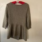 Free People Deep V Peplum Knit Sweater Cardigan in Olive Green Photo 5