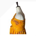 Isi Brown Dress women Medium Yellow Pleated One Shoulder Cutout Asymmetric Midi Photo 7