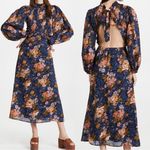 SEA NEW YORK Sea Ines Floral Smocked Midi Dress Navy Photo 2