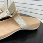 Vionic Wanda Leather T-strap Thing Sandals Beige 7 Bone Snake Embossed Photo 9