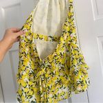 Parker  lemon halter ruffle top with open back size medium Photo 4
