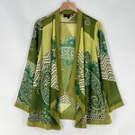 Antthony Green Kimono Paisley Print Sheer Chiffon Draped Open Front Cardigan M Size M Photo 0