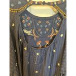 Anthropologie Crewneck Embroidered Tunic Dress Size XL Petite Short Navy Blue Photo 11