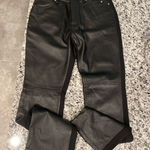 New Harley Davidson Genuine Leather Jeans Pants 6 Black Photo 0