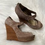 Seychelles  Tan Suede Lather Platform Wedges Photo 5
