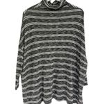 Anthropologie Postmark Mock Neck Stripe Lightweight Sweater Grey White Small Photo 2
