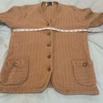 Vintage 40s Womens Dalton Turners Virgin Cashmere Brass Button Cardigan Sweater. Tan Size XS Photo 2