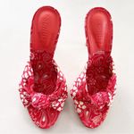 Schutz  Lenie Mule Coral Floral Print Open Toe Stiletto High Heel Sandals Photo 3