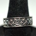 Gothic Art Deco Etched Silver Tone Metal Band Size 6 Trendy Punk Hipster Ring Photo 1