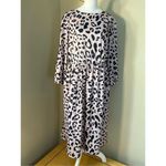 NWT! Merokeety Pink Black Leopard Print 3/4 Sleeve Dress XL Photo 2