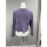 Madeline & Monroe Purple Waffle Knit Cropped V Neck Long Sleeve Top Size M Size M Photo 3