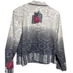 Christina Hope sz M Jacket Blazer Hibiscus Floral Wood Buttons VTG White Size M Photo 5