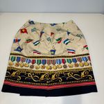 Talbots  Pencil Skirt Women Size 10‎ Front Wrap Lined 100% Silk Multicolor Photo 2