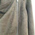 PaperMoon Olive Faux Suede drape front Jacket Photo 4
