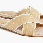 J.Crew Scalloped Polka Dot Espadrille Slide Sandals Size 7 Photo 0