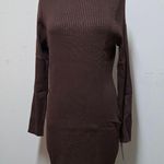 Wild Fable Women’s Brown Turtleneck Soft Long Sleeve Ribbed Mini Sweater Dress NEW Photo 0