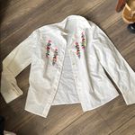 None Vintage white button down with floral embroidery size 46 Photo 1