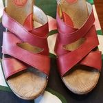 💕BOC💕 Leather Floral Cork Platform Sandal Wedge Size 10 Photo 4