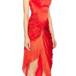 For Love & Lemons Anisa Asymmetrical Dress in Red Photo 1