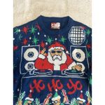 Santa Party Sweater Dec 25th Christmas sweater Women's S Medium acrylic Blue Photo 4