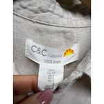C&C California C & C California 100% Linen Button Front Midi Dress Women Sz‎ S Beige Lagenlook Photo 2