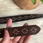genuine leather embroidered stitched y2k belt Brown Size M Photo 3