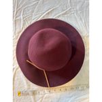 Burgundy Wide Brim Floppy Hat 100% Wool with Tan Band Red Photo 2