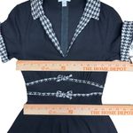 Unique Vintage NEW  1950s Dovima Swing Dress Black & Houndstooth XS Rockabilly Photo 12