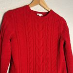 J.Jill  Chenille Sweater Red Cozy Soft XS Christmas Holiday Cable Knit Casual Photo 2