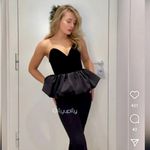 ZARA  NWT velvet satin peplum corset bubble sweetheart strapless black tube top Photo 6